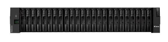 ThinkSystem DE4000H SAS Hybrid Flash Array SFF (16 GB cache, 4x 16 Gb FC base ports [no SFPs], 8x 12 Gb SAS HIC ports, 2x 800 GB 3DWD SSDs)