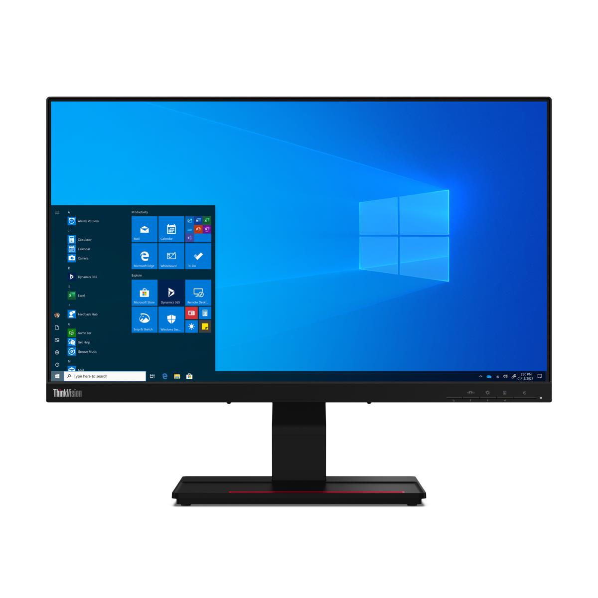 Desktop Monitor - ThinkVision T24t-20 - 24in - 1920x1080 (Full HD) - 4ms Raven Black