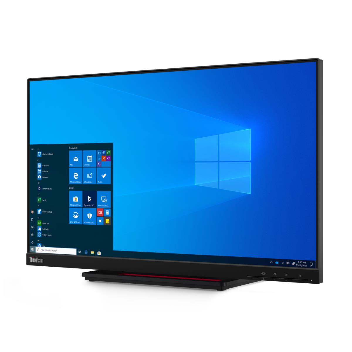 Desktop Monitor - ThinkVision T24t-20 - 24in - 1920x1080 (Full HD) - 4ms Raven Black