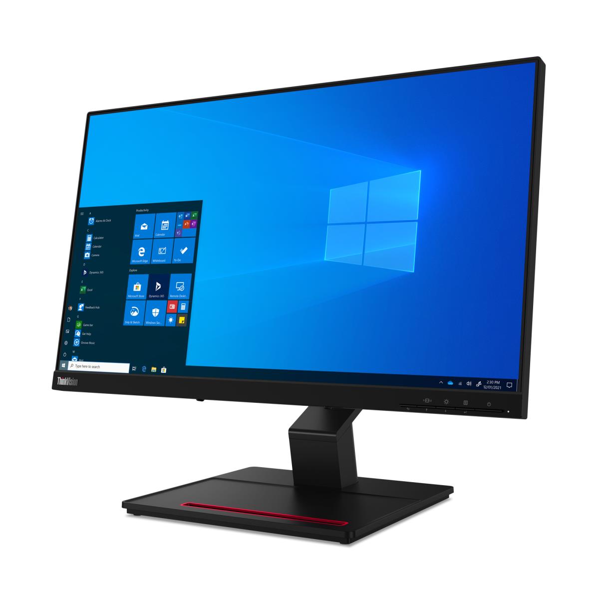 Desktop Monitor - ThinkVision T24t-20 - 24in - 1920x1080 (Full HD) - 4ms Raven Black