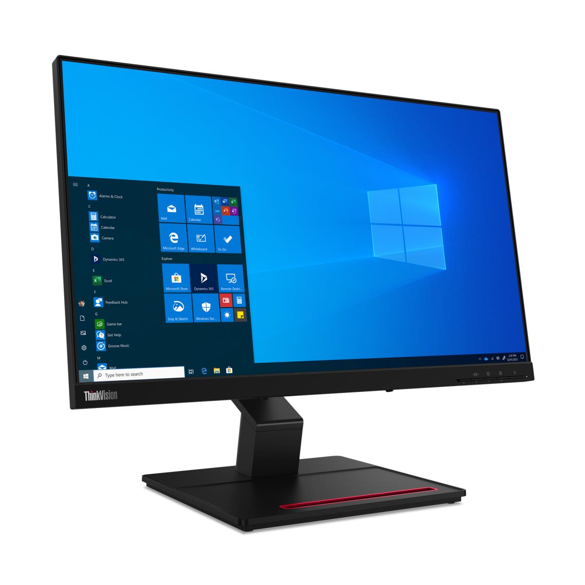 Desktop Monitor - ThinkVision T24t-20 - 24in - 1920x1080 (Full HD) - 4ms Raven Black