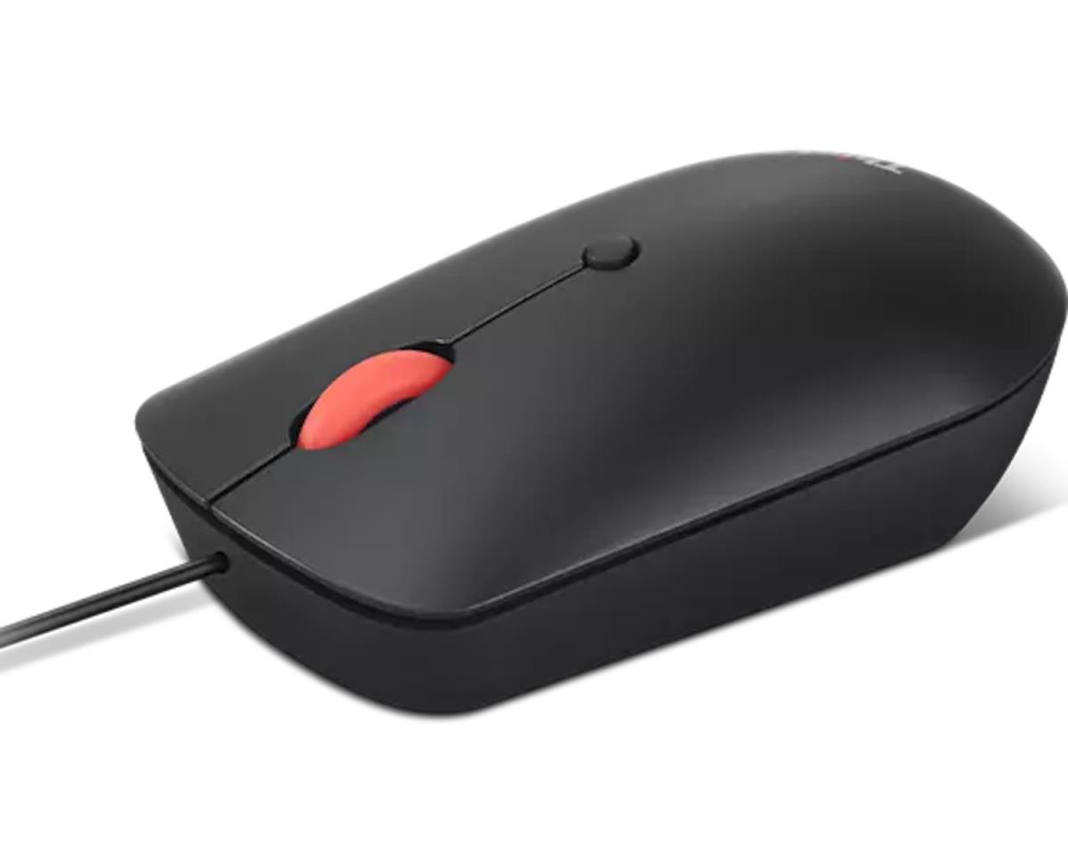 Wired Mouse - Compact - USB-C - Blue optical - Black