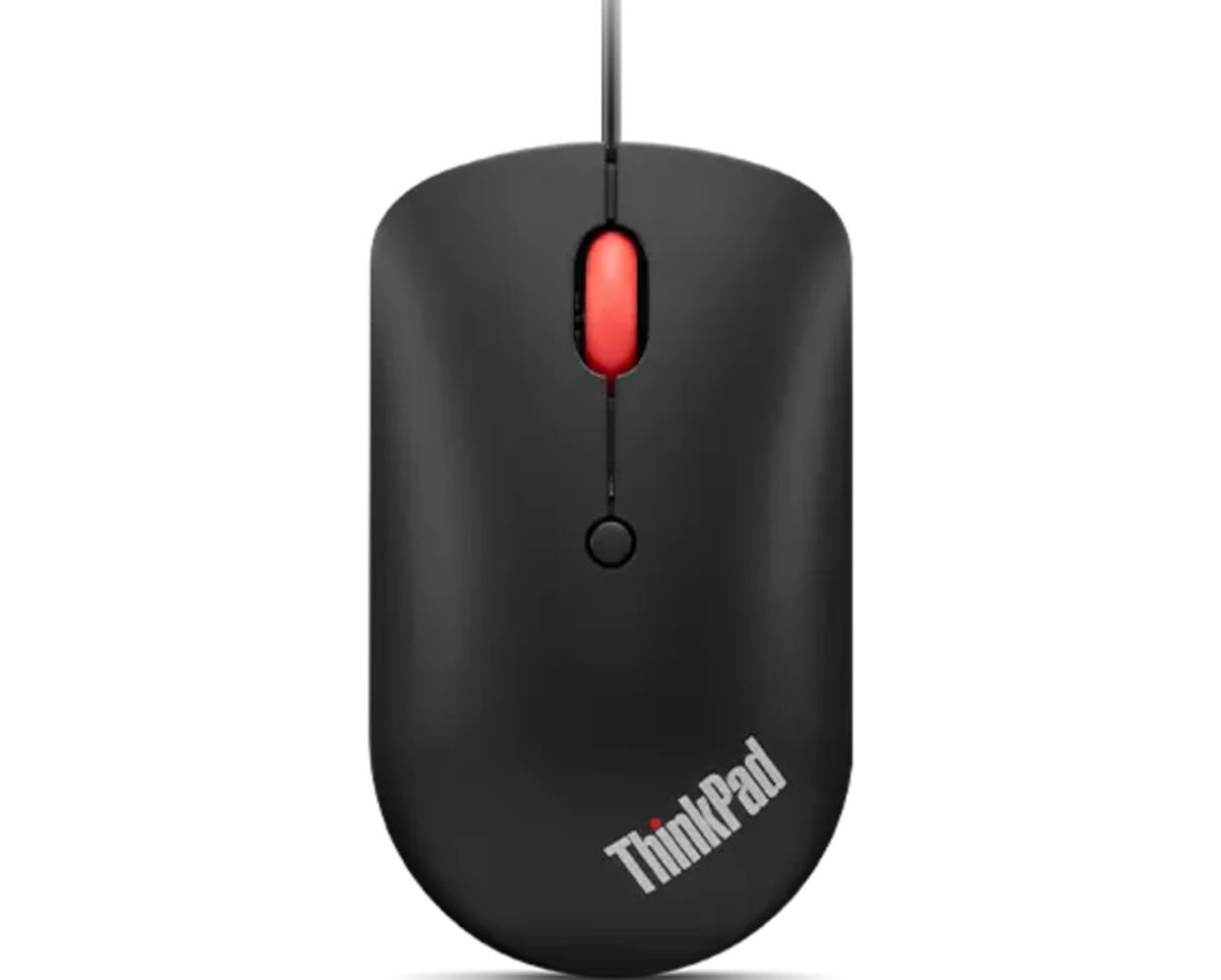 Wired Mouse - Compact - USB-C - Blue optical - Black