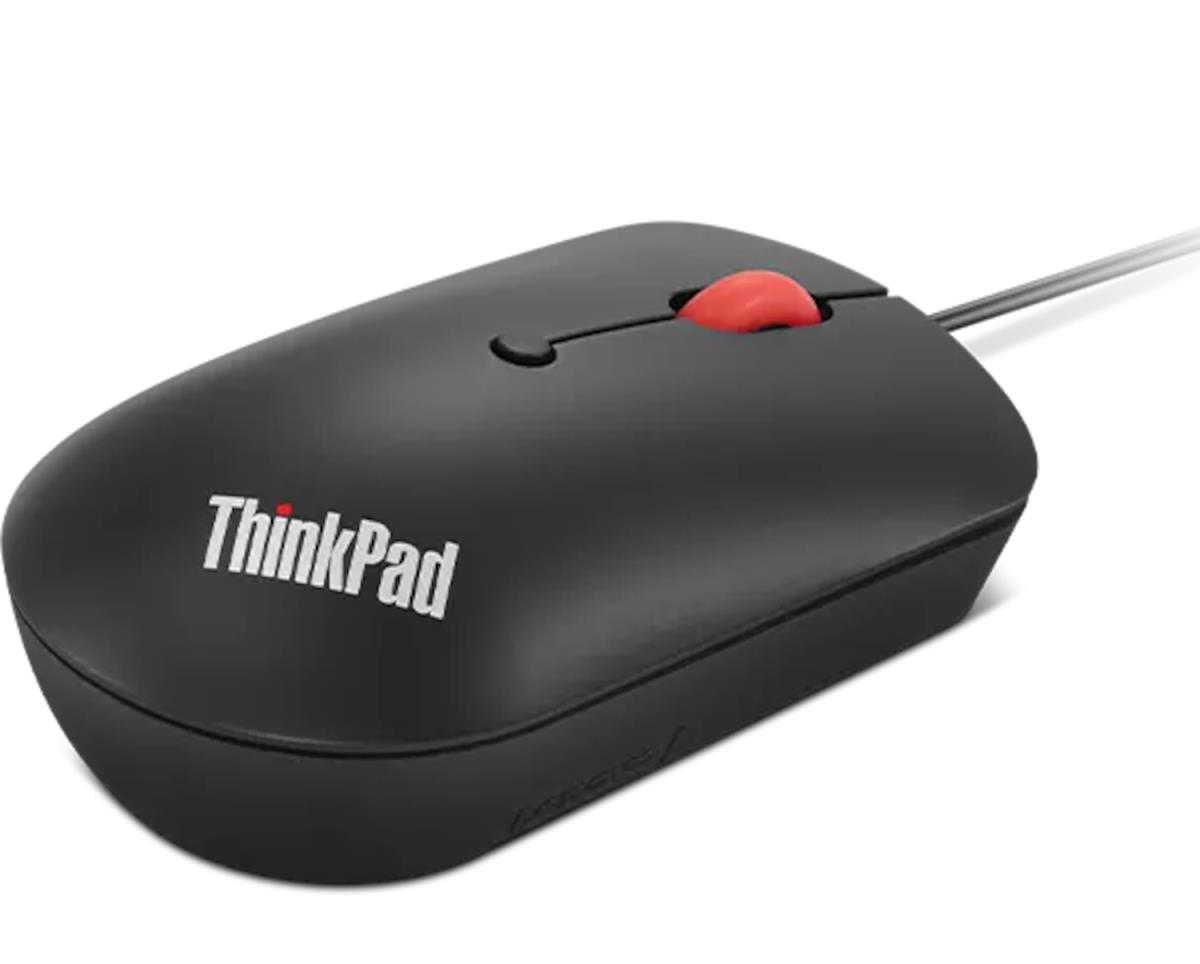 Wired Mouse - Compact - USB-C - Blue optical - Black