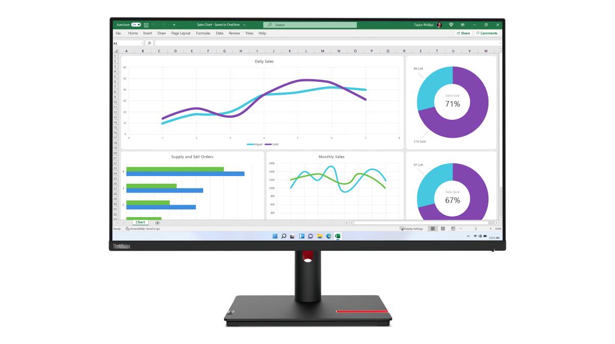 Desktop USB-C Monitor - ThinkVision T32h-30 - 32in - 2560x1440 (QHD) - Black - IPS