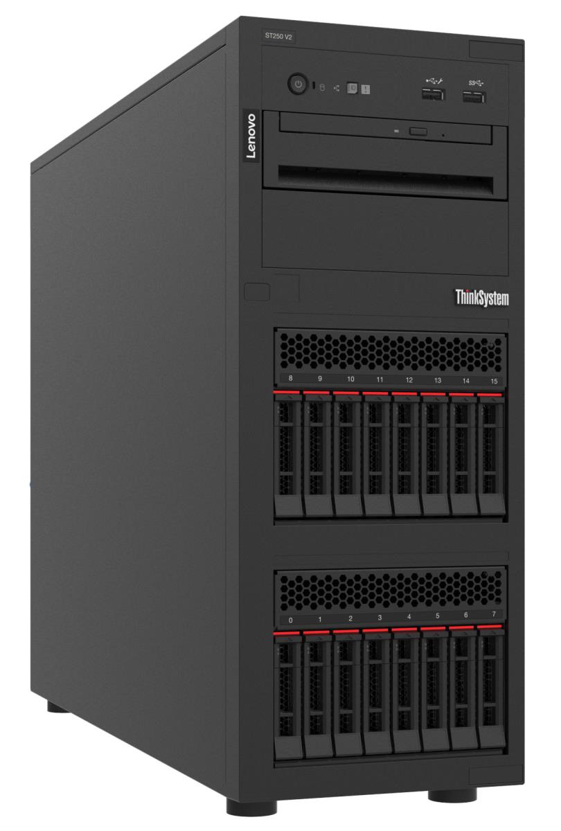 ThinkSystem ST250 V2 - Xeon E 2356G - 32GB Ram - 5350-8i - 750W HS / 2 TT