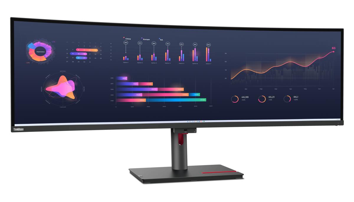 Ultrawide Thunderbolt 4 Monitor - ThinkVision P49w-30 - 49in - 5120x1440 (Dual-QHD 5k) - Speakers