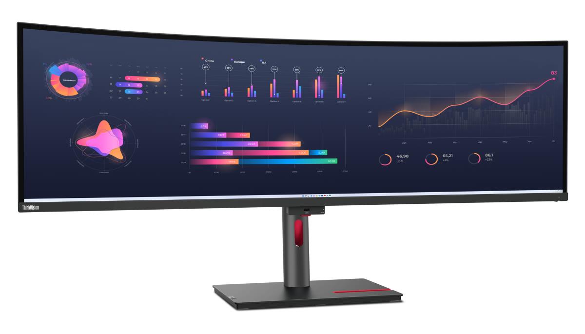 Ultrawide Thunderbolt 4 Monitor - ThinkVision P49w-30 - 49in - 5120x1440 (Dual-QHD 5k) - Speakers