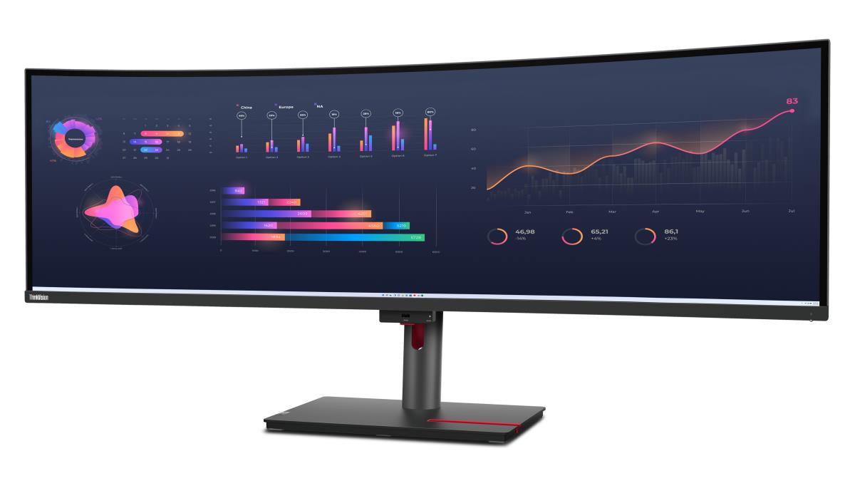 Ultrawide Thunderbolt 4 Monitor - ThinkVision P49w-30 - 49in - 5120x1440 (Dual-QHD 5k) - Speakers
