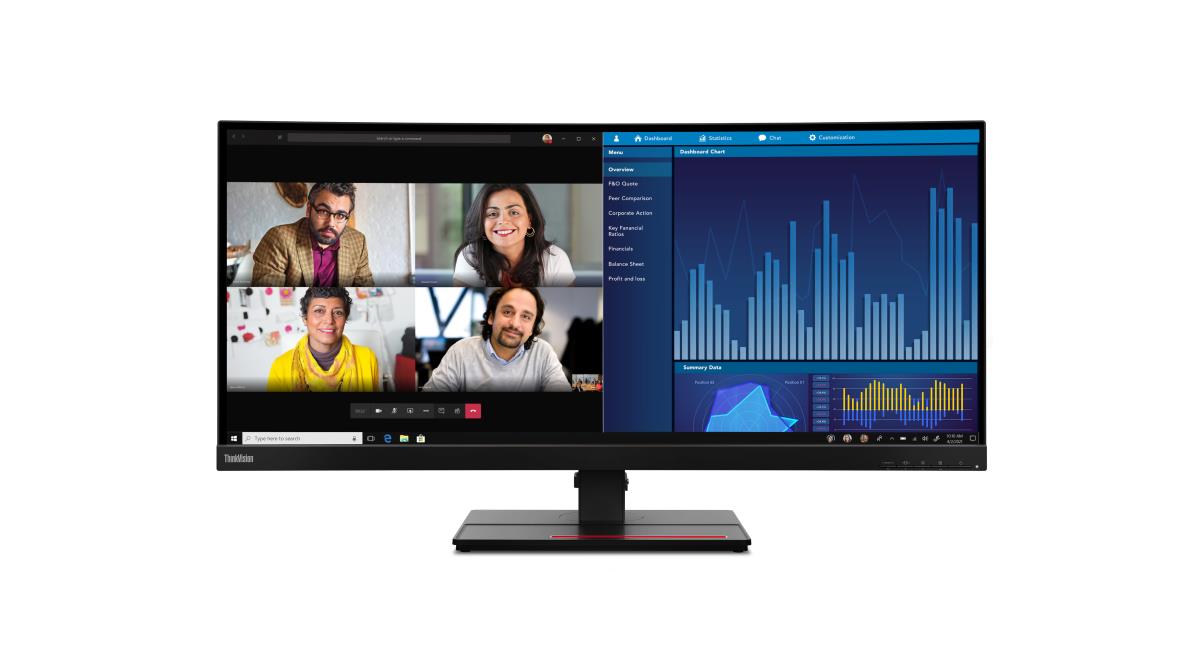 Curved USB-C Monitor - ThinkVision P34w-20 - 35in - 3440x1440 (WQHD) - 4ms IPS Speakers 99% sRGB