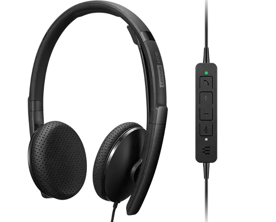 Wired VoIP Headset (UC) - Stereo - USB-C - Black - USB C to A converter