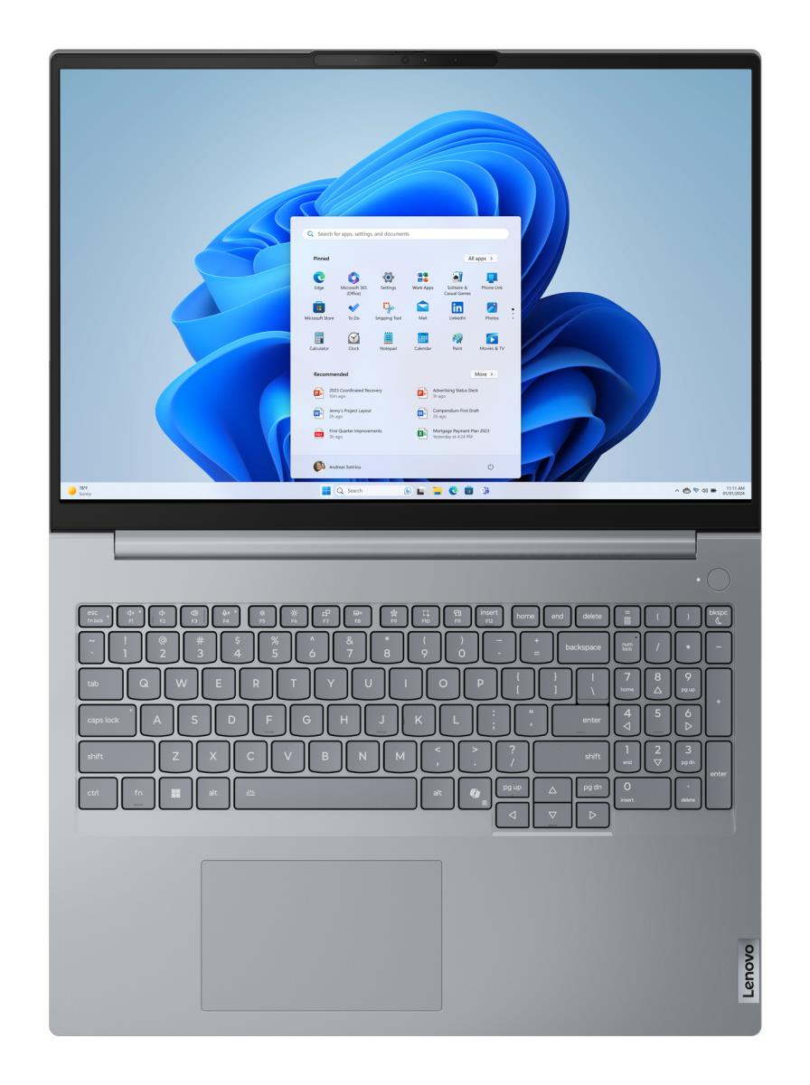 ThinkBook 16 G8 IRL - 16in - Core 7 240H - 16GB Ram - 512GB SSD - Win11 Pro - 2 Year Depot / CO2 Offset 0.5 ton - Azerty Belgian
