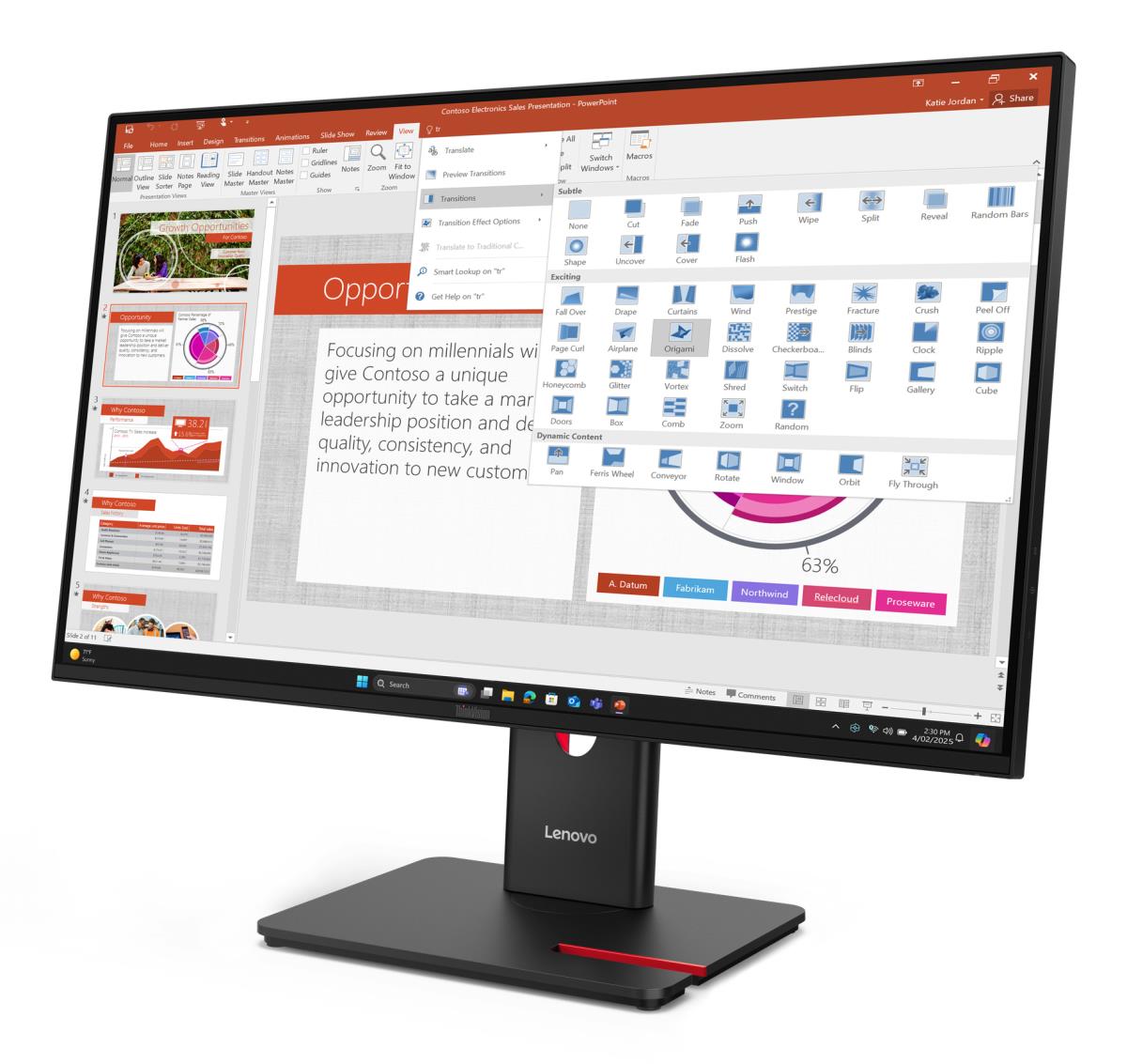 Desktop Monitor - ThinkVision T27-40 - 27in - 1920x1080 (Full HD) - 4ms 120Hz 99% sRGB