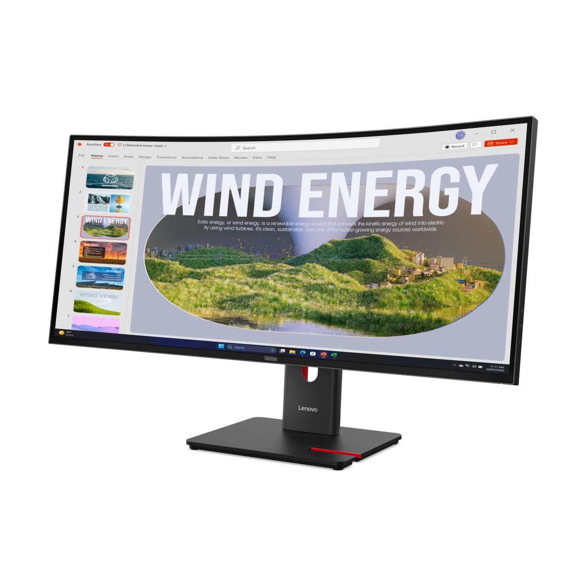 Desktop USB-C Monitor - ThinkVision T34WD-40 - 34in - 3440x1440 (UWQHD) - 4ms VA 99% sRGB, 99% BT.709