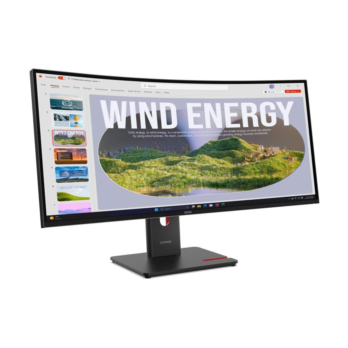 Desktop USB-C Monitor - ThinkVision T34WD-40 - 34in - 3440x1440 (UWQHD) - 4ms VA 99% sRGB, 99% BT.709