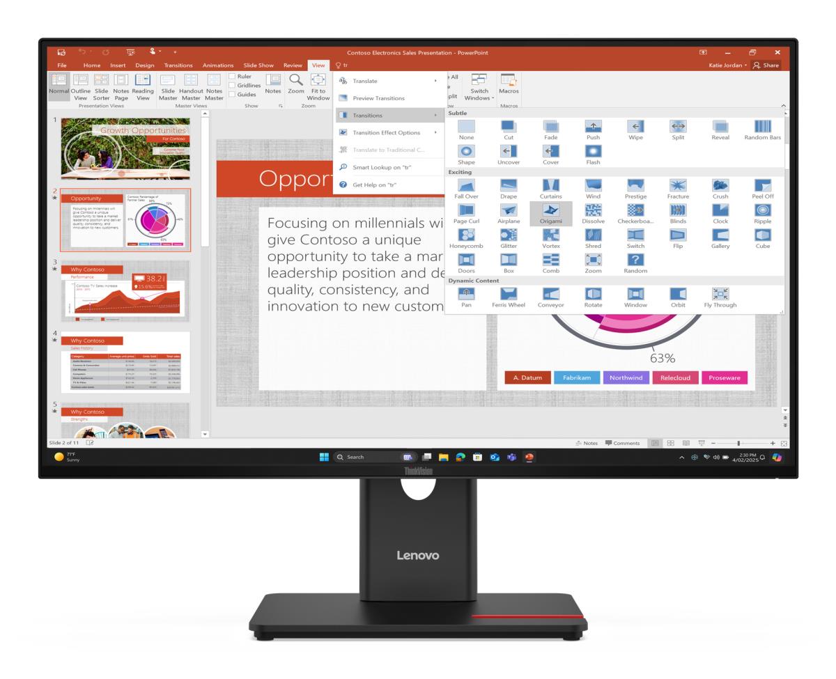 Desktop Monitor - ThinkVision T27-40 - 27in - 1920x1080 (Full HD) - USB Hub - 4ms 120Hz 99% sRGB