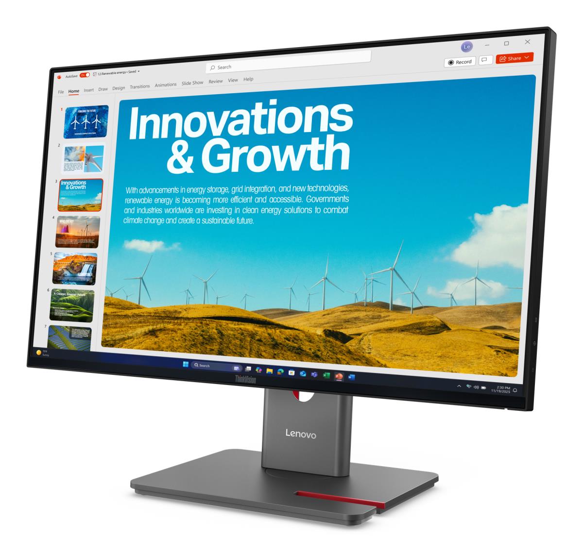 Desktop USB-C Monitor - ThinkVision P24QD-40 - 24in - 2560x1440 (QHD) - IPS
