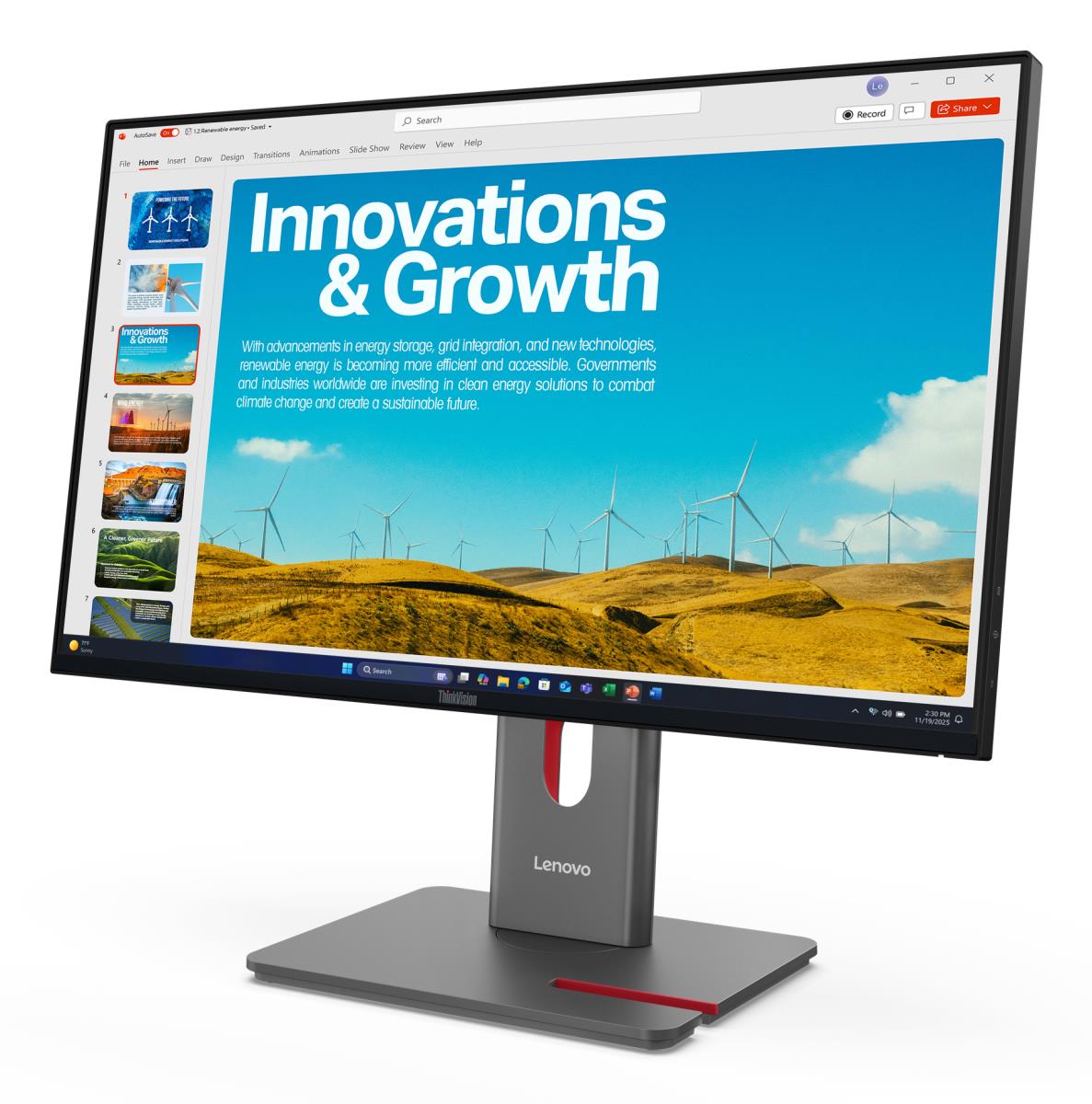 Desktop USB-C Monitor - ThinkVision P24QD-40 - 24in - 2560x1440 (QHD) - IPS