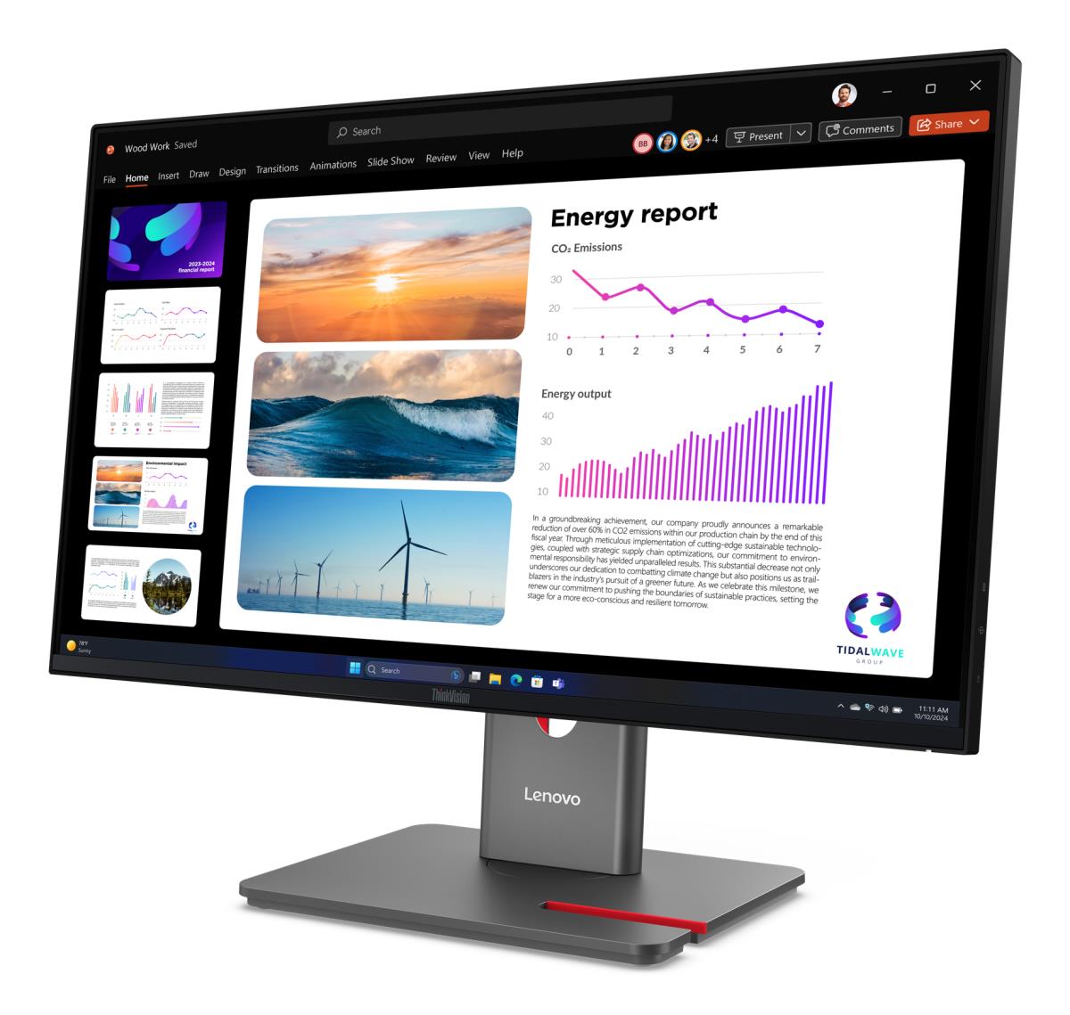 Desktop Monitor - P24Q-40 - 24in - 2560x1440 (QHD) - 4ms IPS 120Hz