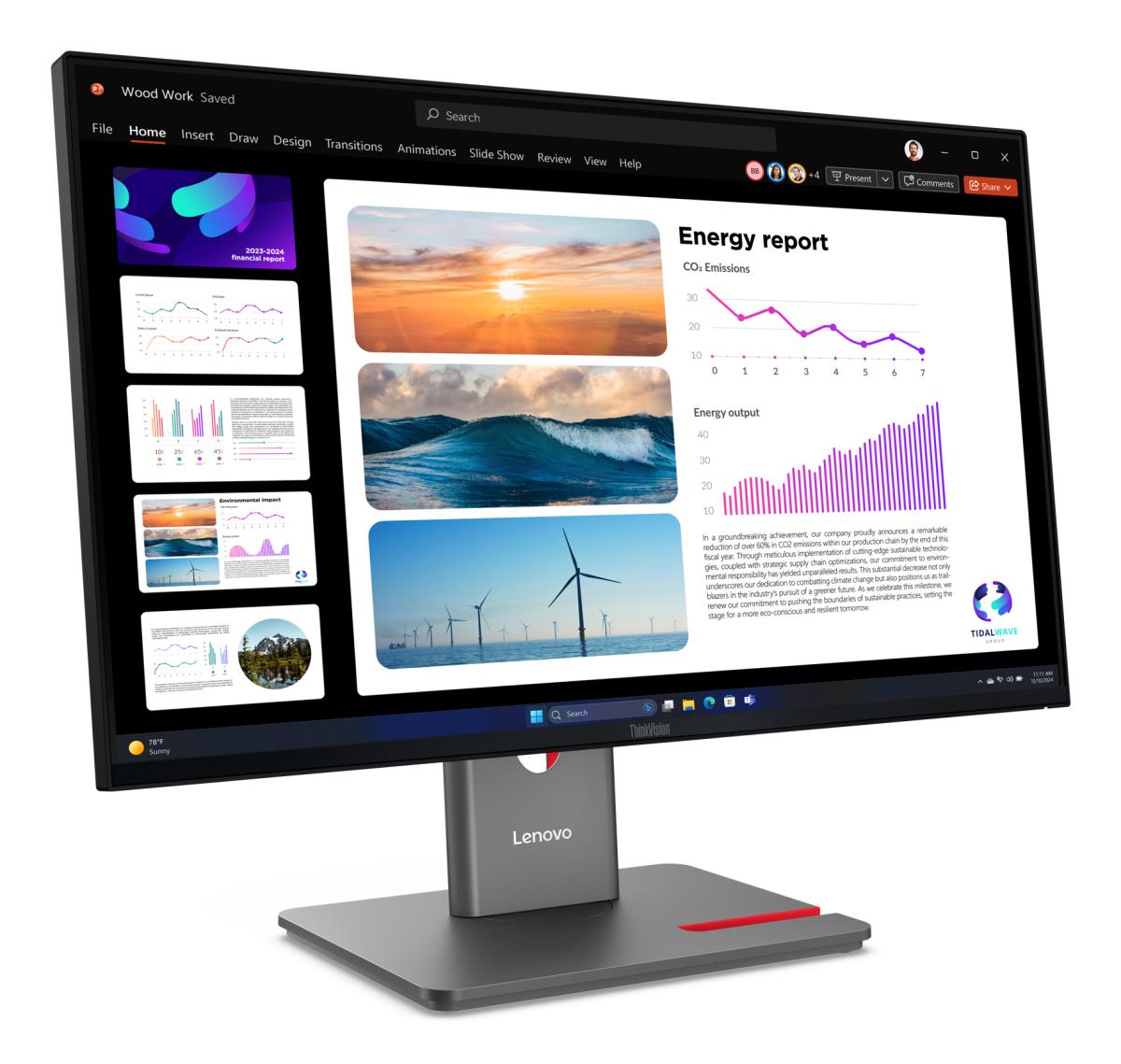 Desktop Monitor - P24Q-40 - 24in - 2560x1440 (QHD) - 4ms IPS 120Hz