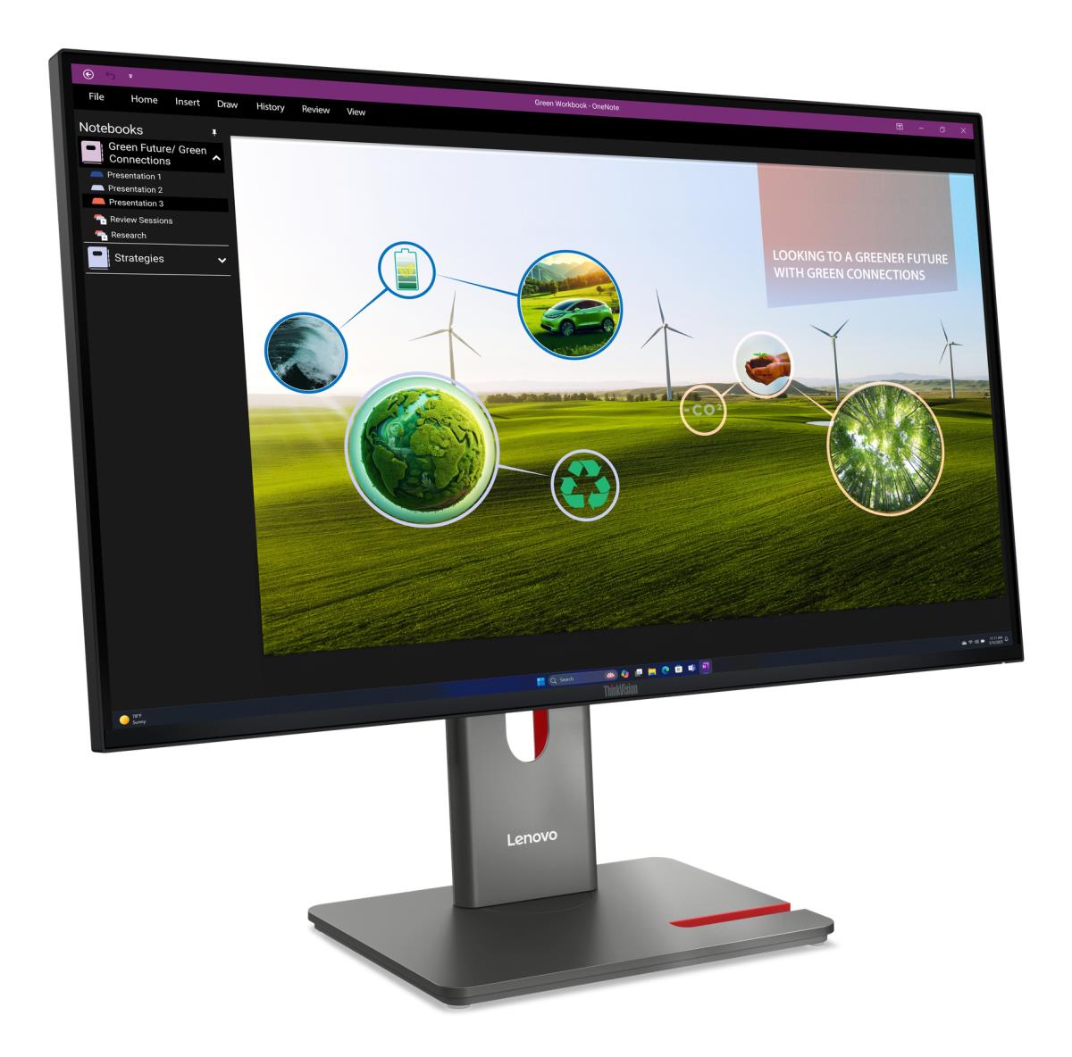 Desktop Monitor - ThinkVision P27Q-40 - 27in - 2560x1440 (QHD) - 4ms IPS 120Hz 99% sRGB 99% BT709 98% DCI-P3 10-bit
