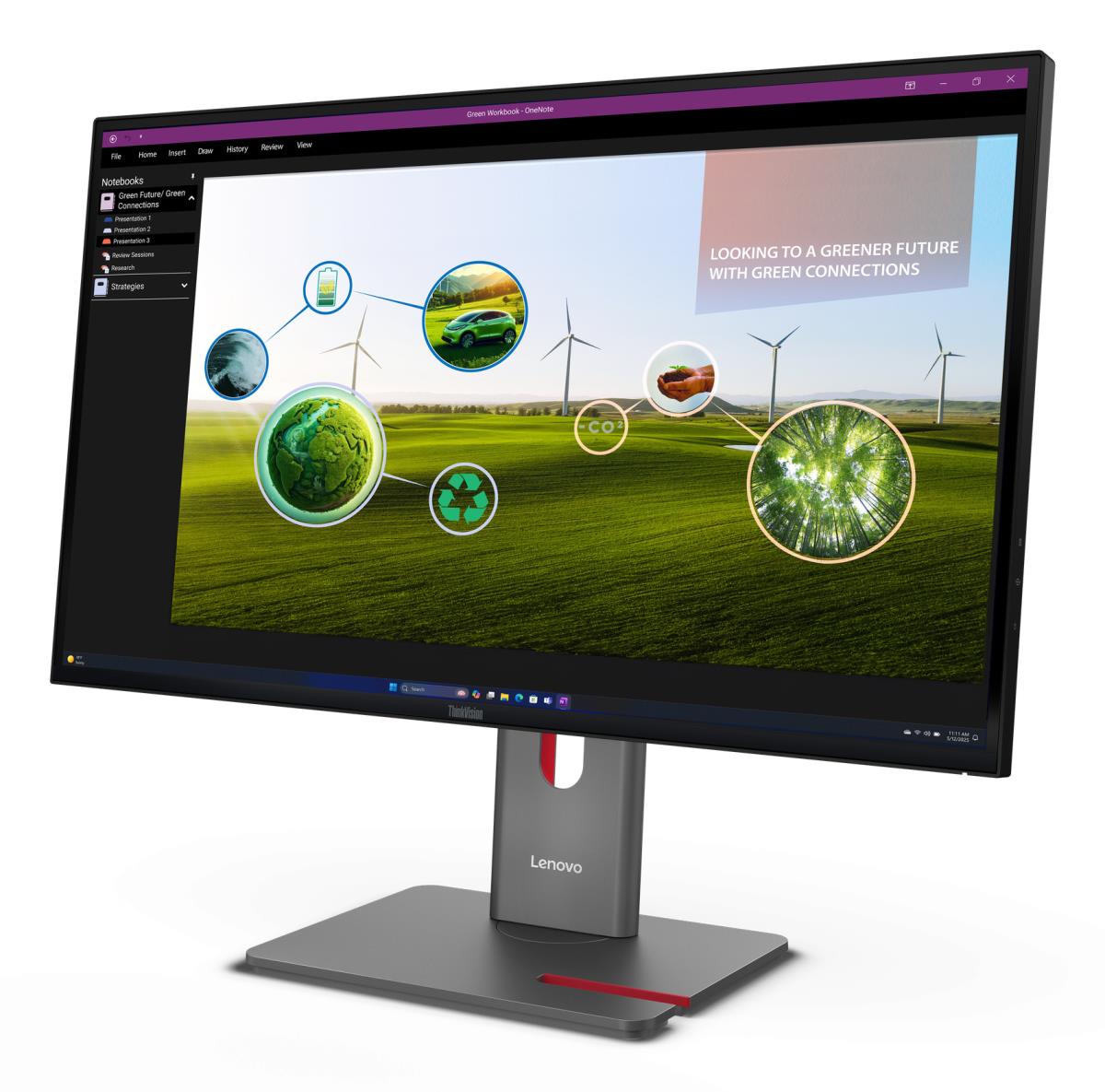 Desktop Monitor - ThinkVision P27Q-40 - 27in - 2560x1440 (QHD) - 4ms IPS 120Hz 99% sRGB 99% BT709 98% DCI-P3 10-bit