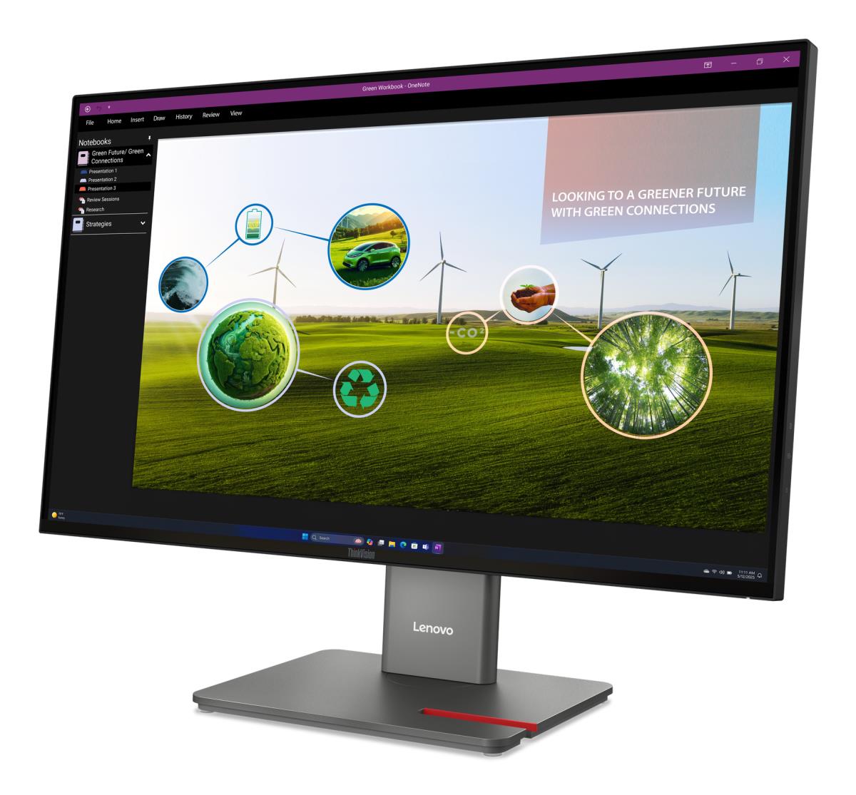 Desktop Monitor - ThinkVision P27Q-40 - 27in - 2560x1440 (QHD) - 4ms IPS 120Hz 99% sRGB 99% BT709 98% DCI-P3 10-bit