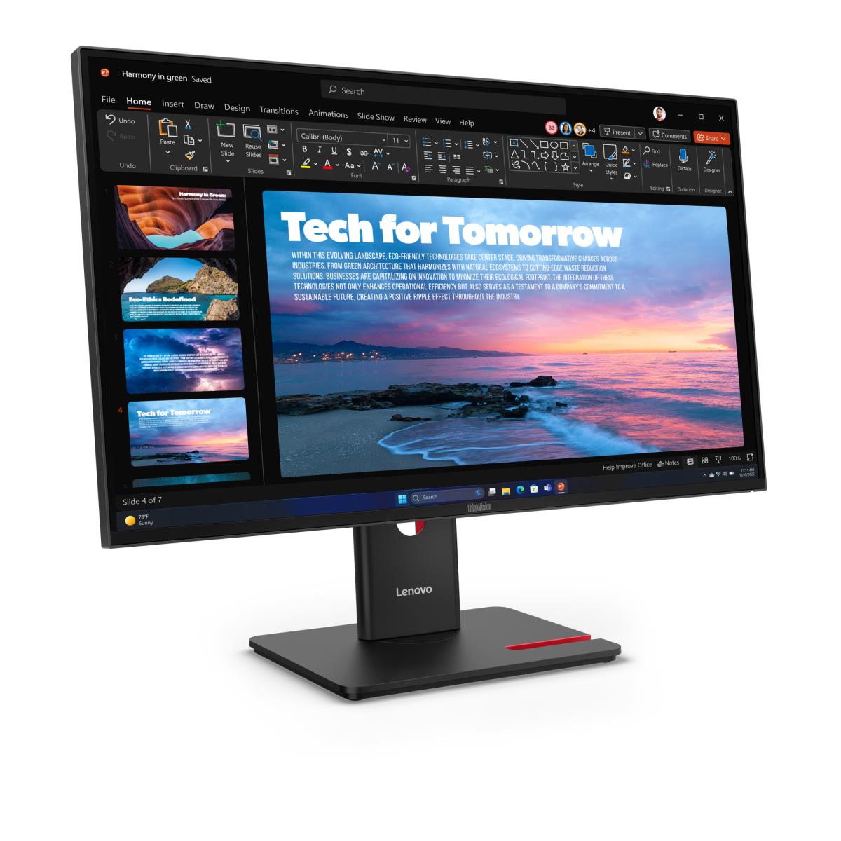 Desktop USB-C Monitor - ThinkVision T27QD-40 - 27in - 2560x1440 (QHD) - IPS 99% sRGB 99% BT709