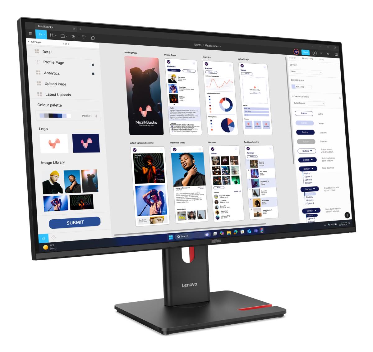 Desktop USB-C Monitor - T32UD-40 - 32in - 3840x2160 (4K UHD) - 4ms IPS USB Hub