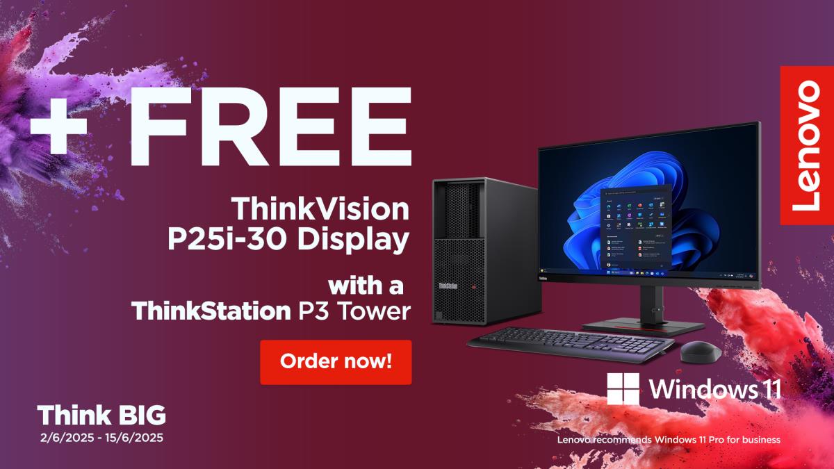 Bundle / ThinkStation P3 Tower - i9 14900 - 32GB Ram - 1TB SSD - Win11 Pro - Azerty Belgian + Monitor 25in P25i-30