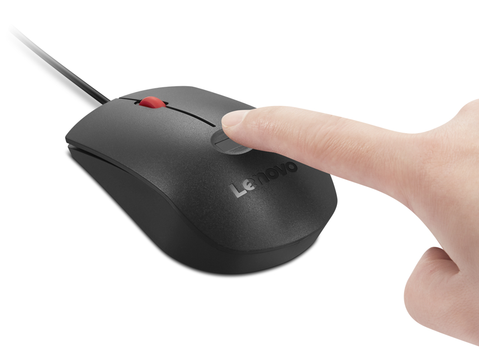 Wired Mouse - Fingerprint Biometric USB Mouse Gen3 - optical - Black