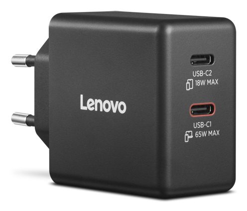 Dual USB-C 65W GaN Charger Black - EU