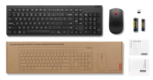 Essential Wireless Combo Keyboard & Mouse Gen2 Black - Arabic(New)