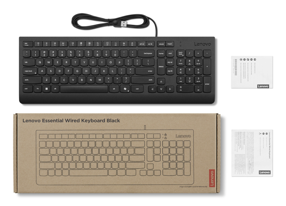 Essential Wired Keyboard Black - Arabic/French