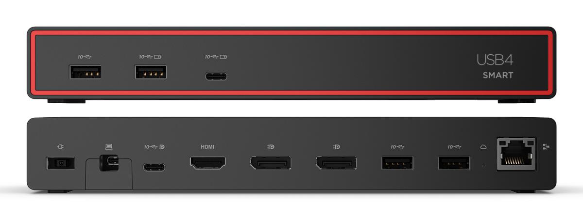 ThinkPad USB4 Smart Dock 5500 w/ 135W Adapter - 4x USB-A 3.2 Gen 2 / 2x USB-C 3.2 Gen 2 / HDMI 2.1 / DP 1.4 / GbE - 100W USB Power Delivery - EU