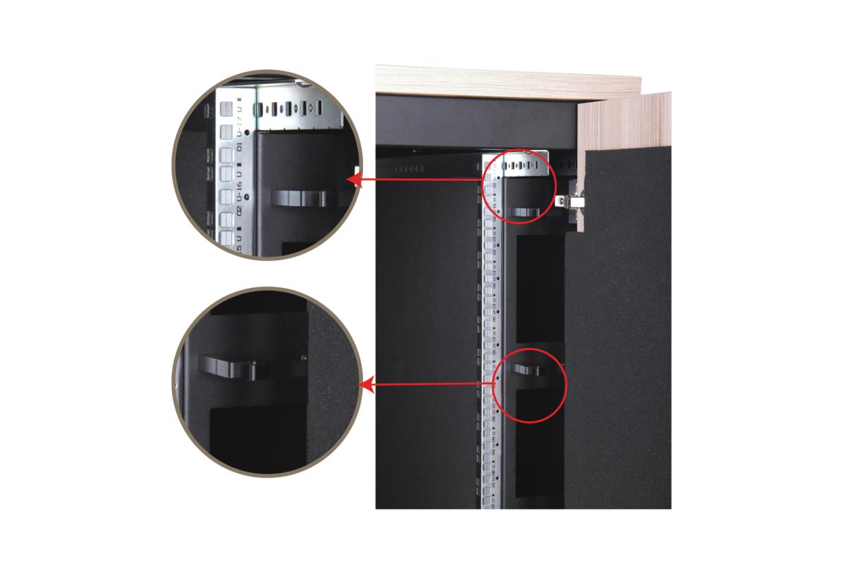SOUNDproof Cabinet 1000x750x1130 mm, wooden surface oak metal parts black RAL 9005