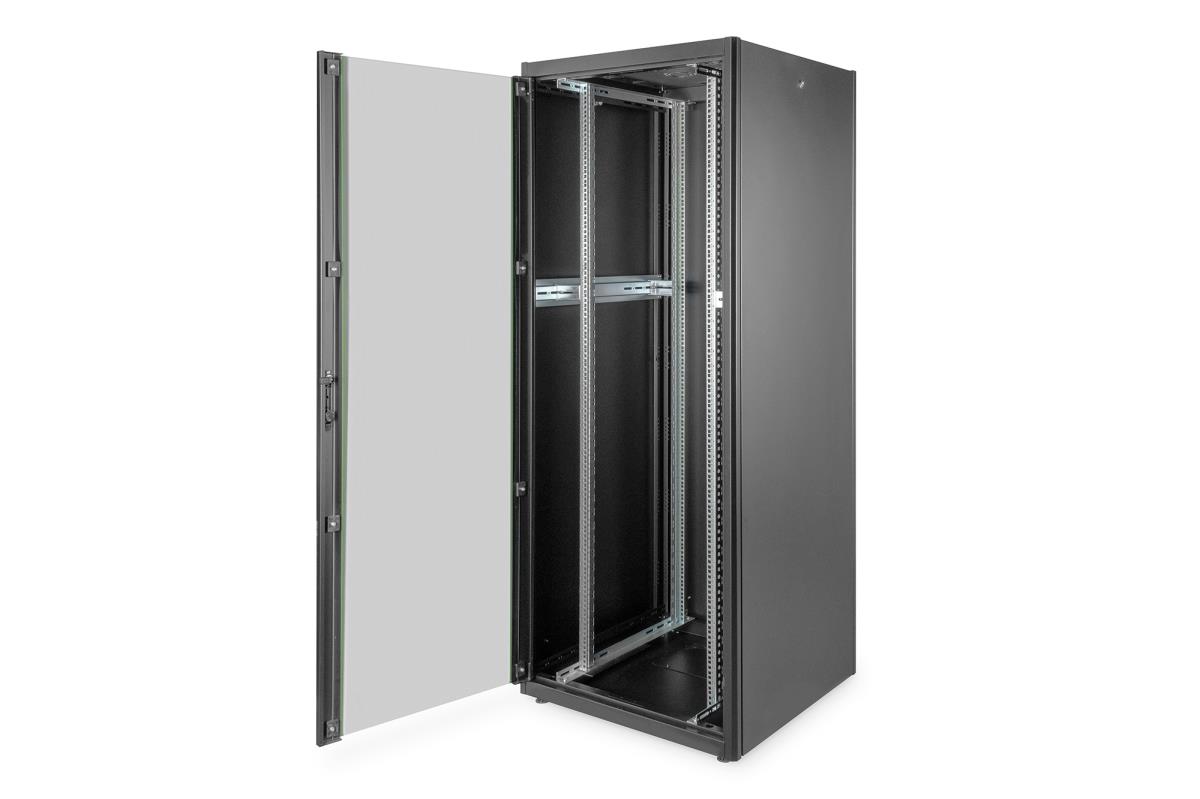 42U 19in Free Standing Network Cabinet 2053x800x800 mm, color black (RAL 9005), with glass front door