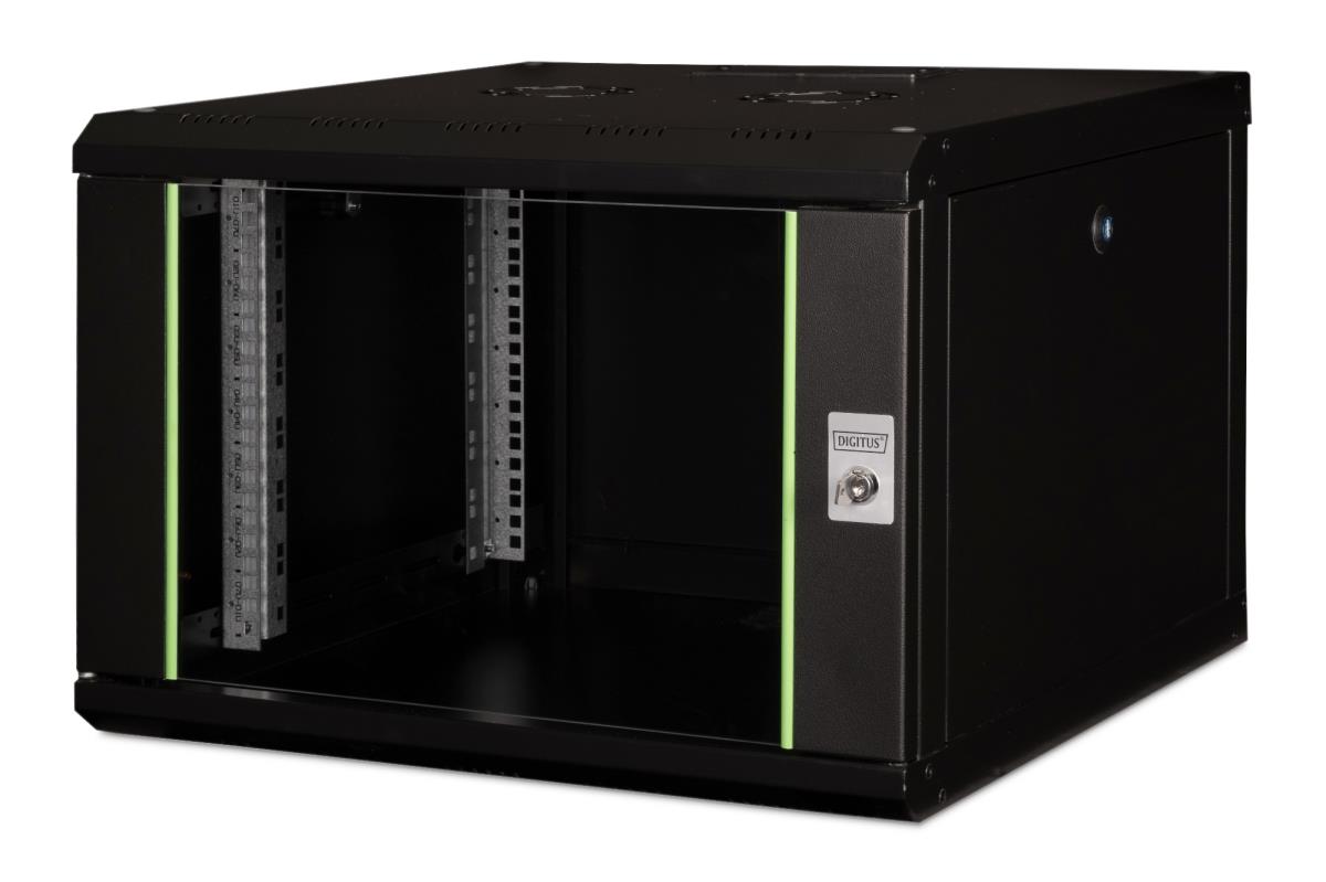 7U wall mounting cabinet, Unique series 420x600x600mm, color black (RAL 9005)