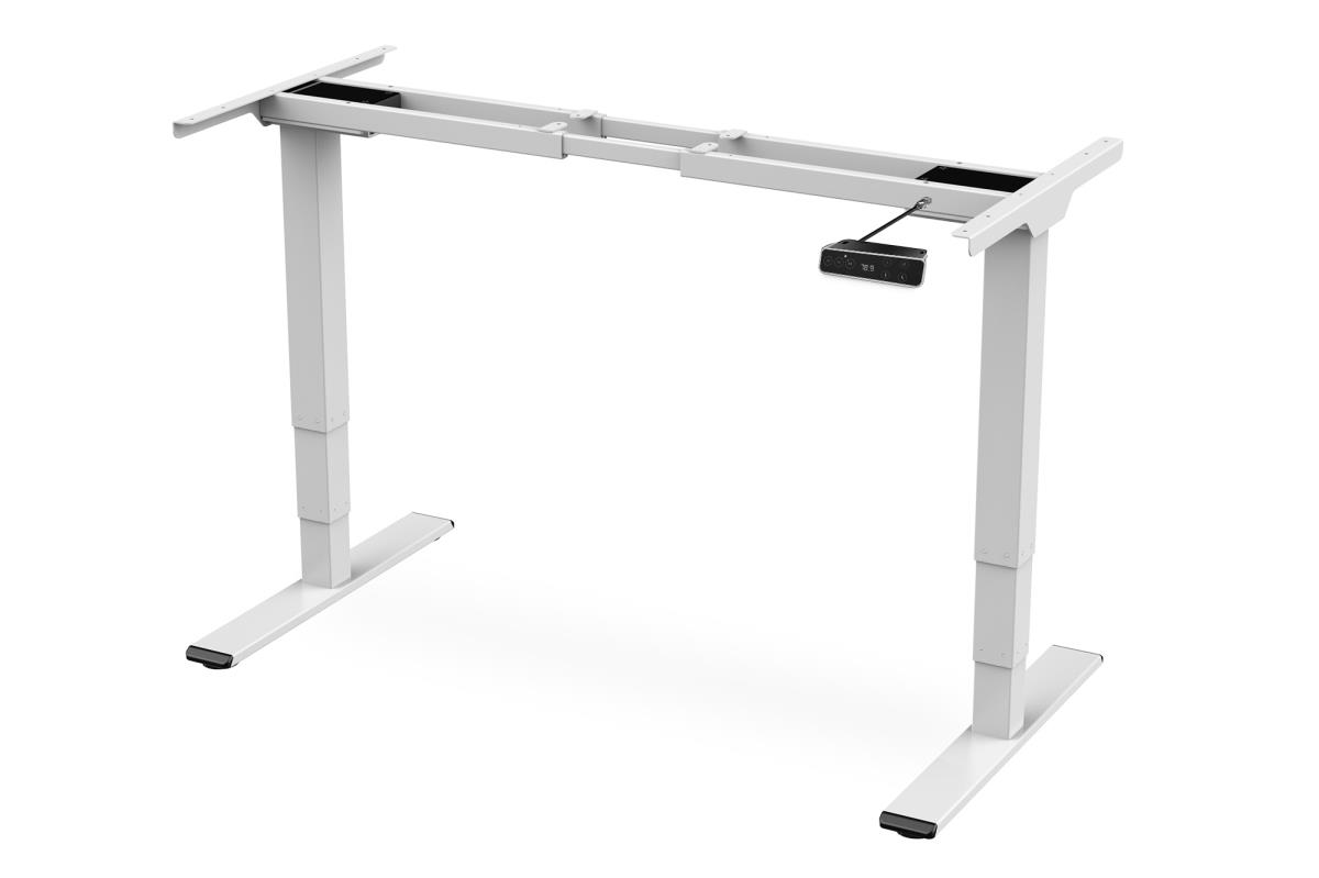 Electrically Height-Adjustable Table Frame, dual motor, 3 levels, white