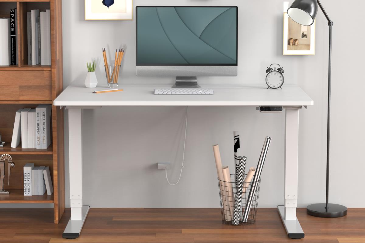 Electrically Height-Adjustable Table Frame, dual motor, 3 levels, white