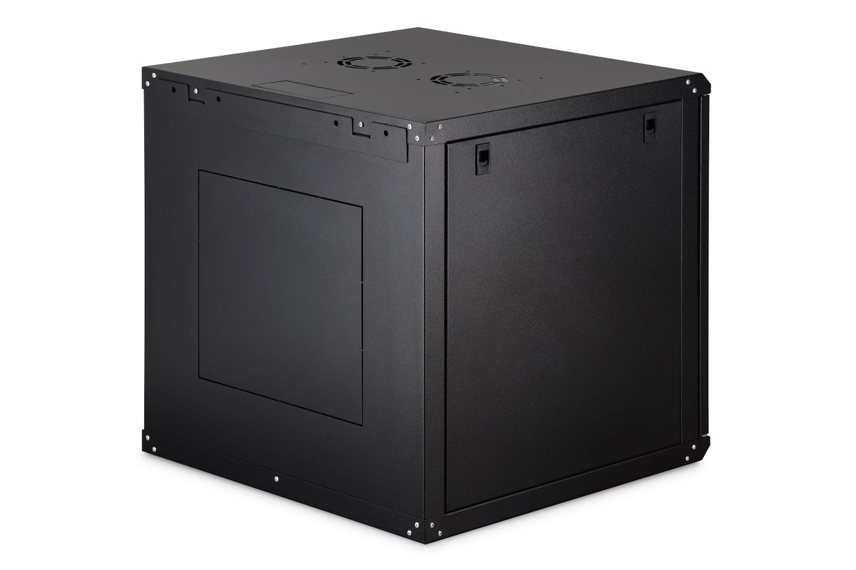 Wall mounting cabinet - 12U 607x600x600mm, black (RAL 9005)