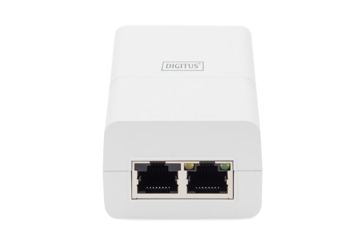 Gigabit Ethernet PoE+ Injector 802.3at, 30 W small housing, white