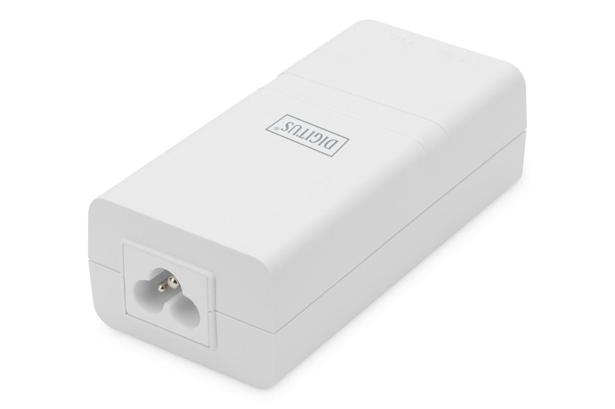 Gigabit Ethernet PoE+ Injector 802.3at, 30 W small housing, white