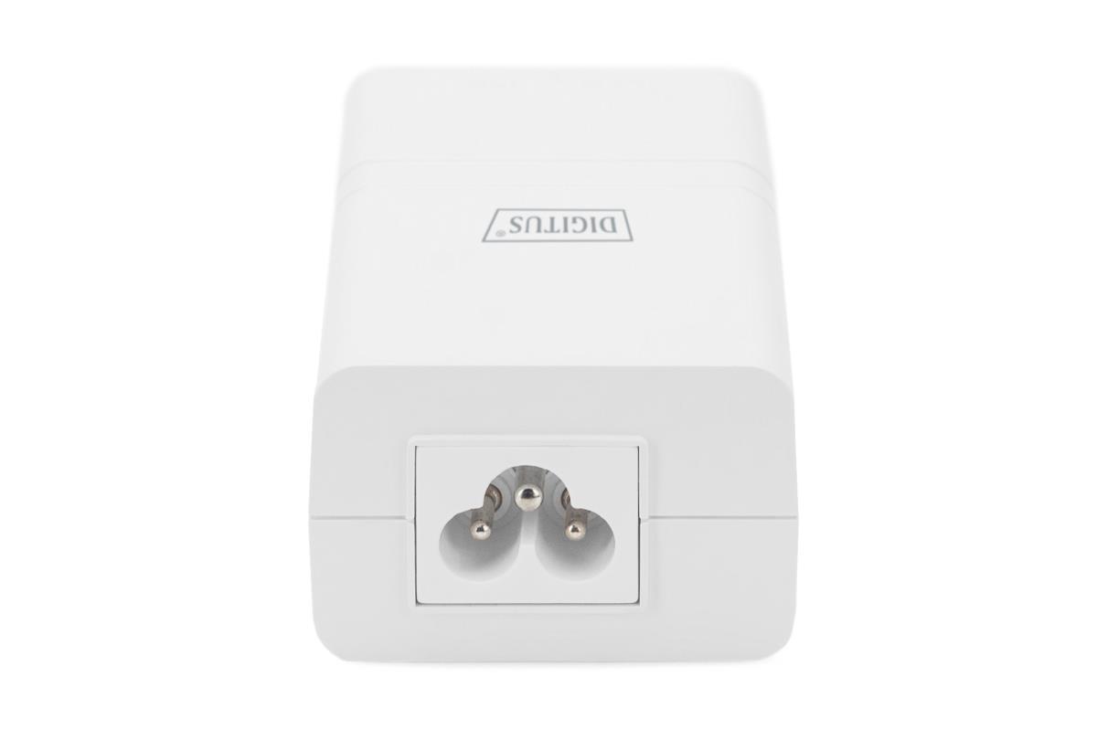 Gigabit Ethernet PoE+ Injector 802.3at, 30 W small housing, white