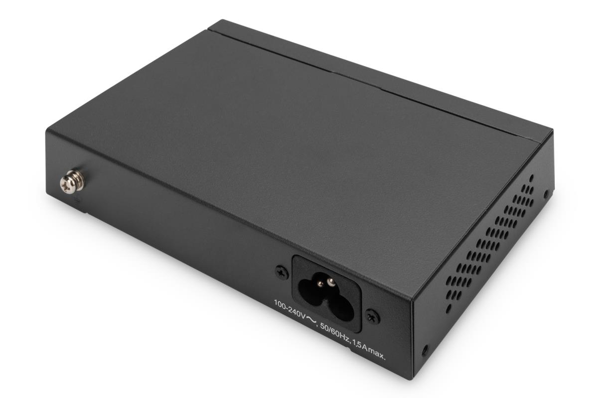 PoE-switch 4+1-Ports Ethernet Unmanaged 4-ports PoE,