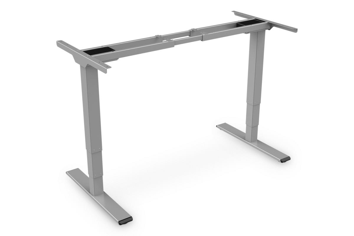 Height Adjustable Standing Desk Frame Dual motor - 3-stages - grey