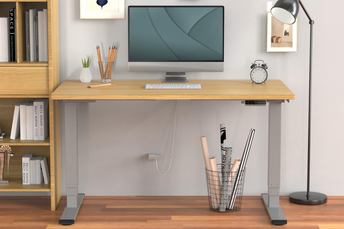 Height Adjustable Standing Desk Frame Dual motor - 3-stages - grey