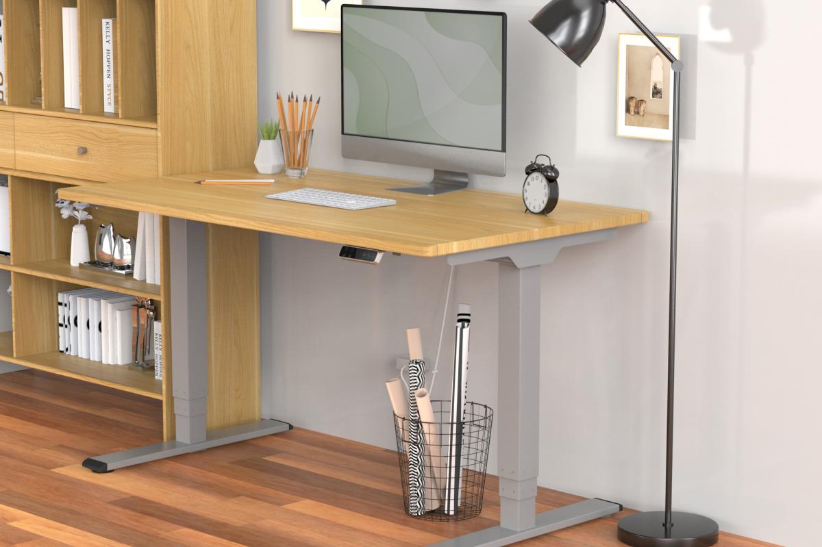 Height Adjustable Standing Desk Frame Dual motor - 3-stages - grey