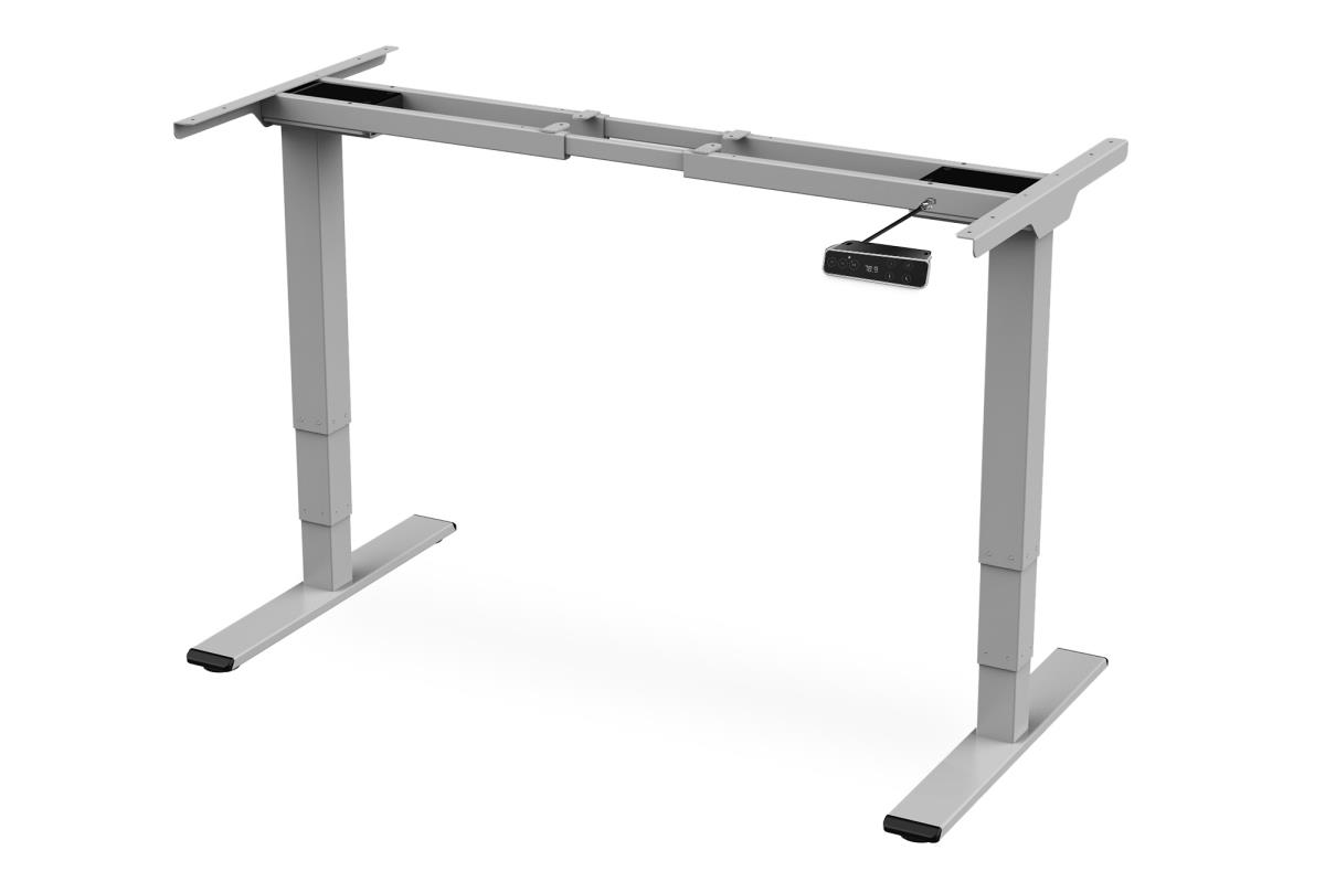 Height Adjustable Standing Desk Frame Dual motor - 3-stages - grey
