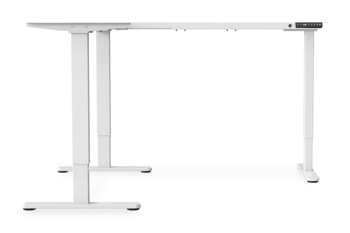 Electric Height Adjustable Desk Frame - 3-leg  - 124-208cm height - 120kg load - white